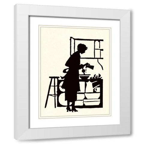 Homemaker Waters Plants in a Home White Modern Wood Framed Art Print with Double Matting by Parrish, Maxfield