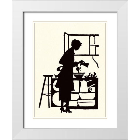 Homemaker Waters Plants in a Home White Modern Wood Framed Art Print with Double Matting by Parrish, Maxfield