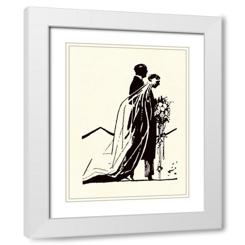 Couple Side by Side Moving Toward a Wedding Ceremony White Modern Wood Framed Art Print with Double Matting by Parrish, Maxfield