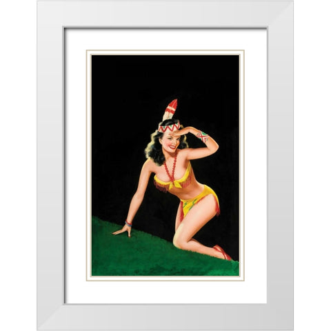 Beauty Parade Magazine: Dancin  Dynamite White Modern Wood Framed Art Print with Double Matting by Driben, Peter