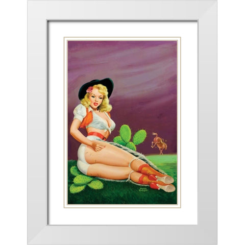 Flirt Magazine: Fallin  on the Cactus White Modern Wood Framed Art Print with Double Matting by Driben, Peter