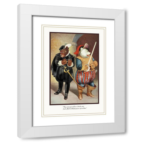 Teddy Roosevelts Bears: Shakespeare White Modern Wood Framed Art Print with Double Matting by Culver, R.K.