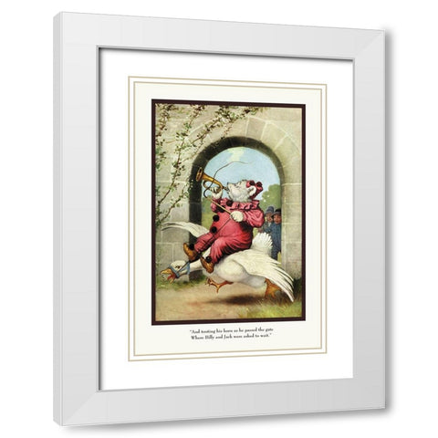 Teddy Roosevelts Bears: Teddy G Tooting His Horn White Modern Wood Framed Art Print with Double Matting by Culver, R.K.