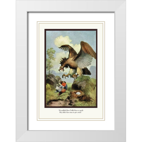 Teddy Roosevelts Bears: Grabbed White Modern Wood Framed Art Print with Double Matting by Culver, R.K.
