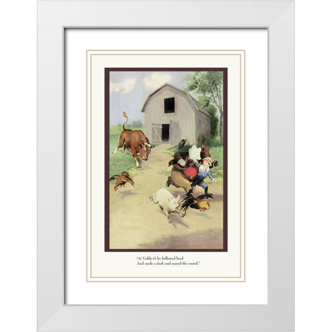Teddy Roosevelts Bears: The Bull White Modern Wood Framed Art Print with Double Matting by Culver, R.K.