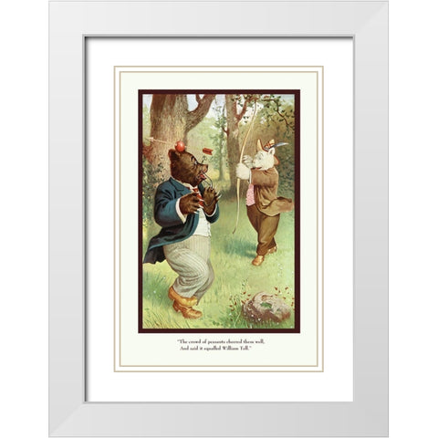 Teddy Roosevelts Bears: William Tell White Modern Wood Framed Art Print with Double Matting by Culver, R.K.