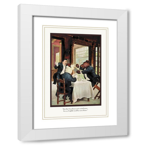Teddy Roosevelts Bears: The Frenchman White Modern Wood Framed Art Print with Double Matting by Culver, R.K.