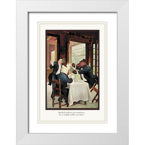 Teddy Roosevelts Bears: The Frenchman White Modern Wood Framed Art Print with Double Matting by Culver, R.K.