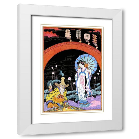 China White Modern Wood Framed Art Print with Double Matting by Barbier, Georges