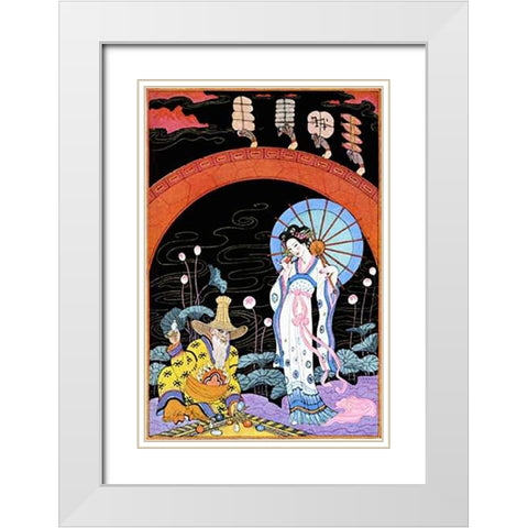 China White Modern Wood Framed Art Print with Double Matting by Barbier, Georges