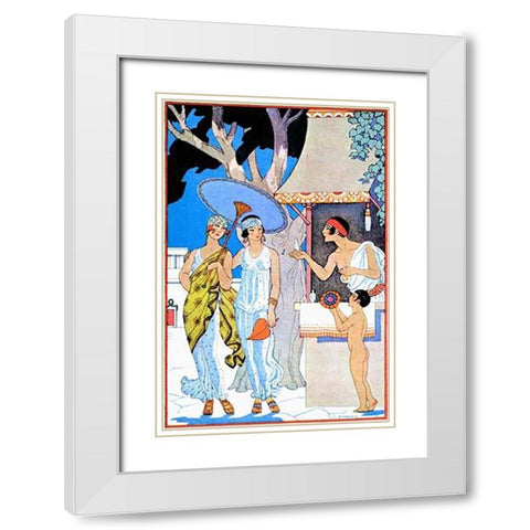 Ancient Greece White Modern Wood Framed Art Print with Double Matting by Barbier, Georges