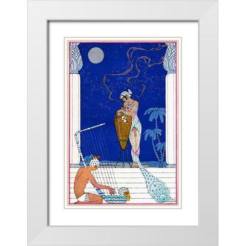 Egypt White Modern Wood Framed Art Print with Double Matting by Barbier, Georges