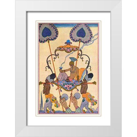 India White Modern Wood Framed Art Print with Double Matting by Barbier, Georges