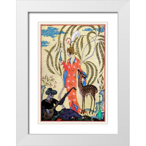 Persia White Modern Wood Framed Art Print with Double Matting by Barbier, Georges