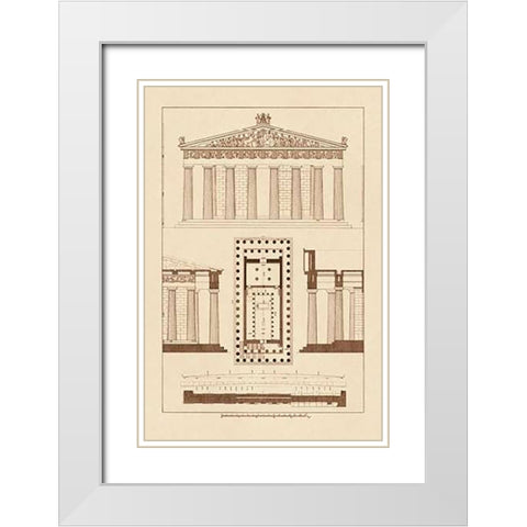 The Parthenon at Athens White Modern Wood Framed Art Print with Double Matting by Buhlmann, J.