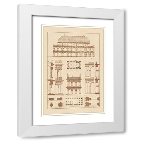 Basilica at Vicenza and Library of St. Marks at Venice White Modern Wood Framed Art Print with Double Matting by Buhlmann, J.