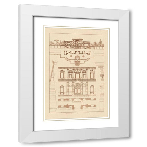 Villa Sacchetti, Villa Papa Giulio at Rome White Modern Wood Framed Art Print with Double Matting by Buhlmann, J.