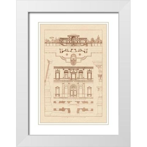 Villa Sacchetti, Villa Papa Giulio at Rome White Modern Wood Framed Art Print with Double Matting by Buhlmann, J.