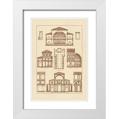 Interior of Basilica White Modern Wood Framed Art Print with Double Matting by Buhlmann, J.