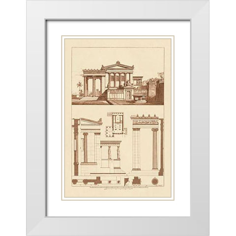 The Erechtheum at Athens White Modern Wood Framed Art Print with Double Matting by Buhlmann, J.