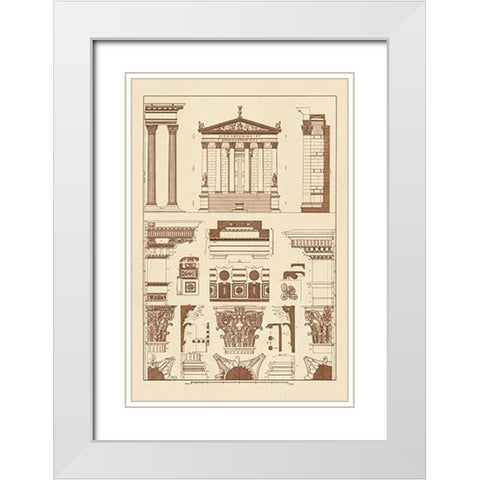 Temples of Antonius, Castor and Mars White Modern Wood Framed Art Print with Double Matting by Buhlmann, J.