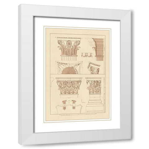 Ancient Capitals White Modern Wood Framed Art Print with Double Matting by Buhlmann, J.