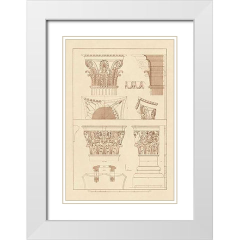Ancient Capitals White Modern Wood Framed Art Print with Double Matting by Buhlmann, J.