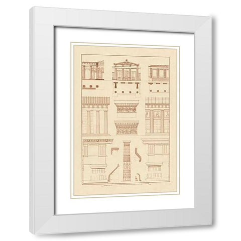 Doric Order, Temple of Zeus and Cased Column White Modern Wood Framed Art Print with Double Matting by Buhlmann, J.