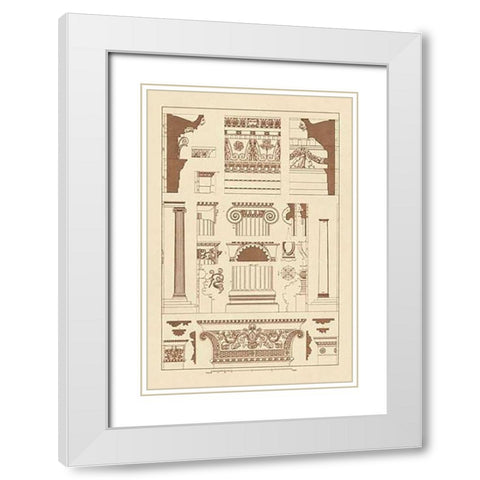 Entablatures and Capitals White Modern Wood Framed Art Print with Double Matting by Buhlmann, J.