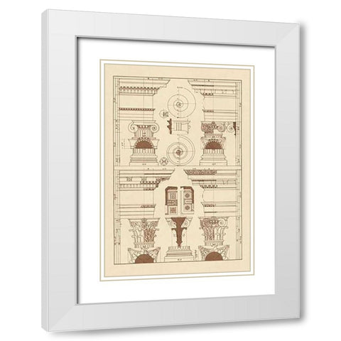 Pediments of the Renaissance White Modern Wood Framed Art Print with Double Matting by Buhlmann, J.
