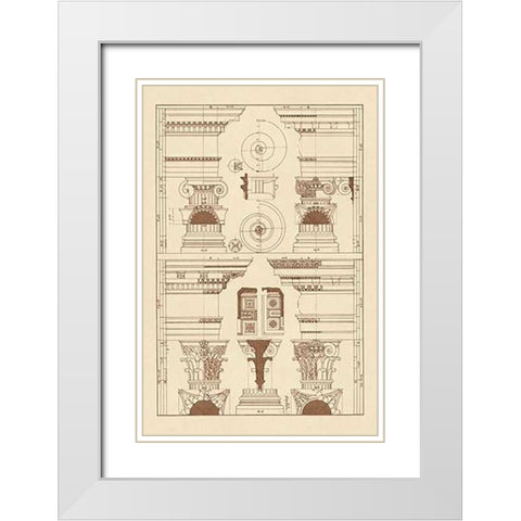 Pediments of the Renaissance White Modern Wood Framed Art Print with Double Matting by Buhlmann, J.