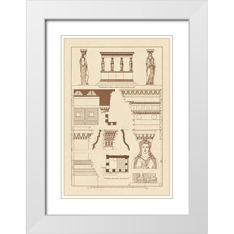 Porch of the Caryatids White Modern Wood Framed Art Print with Double Matting by Buhlmann, J.