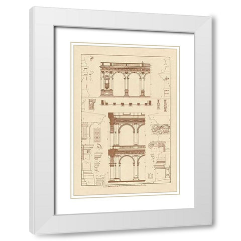 Porch of the Cathedral of Spoleto and Arcade from Palazzo Farnese White Modern Wood Framed Art Print with Double Matting by Buhlmann, J.