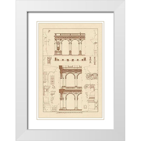 Porch of the Cathedral of Spoleto and Arcade from Palazzo Farnese White Modern Wood Framed Art Print with Double Matting by Buhlmann, J.