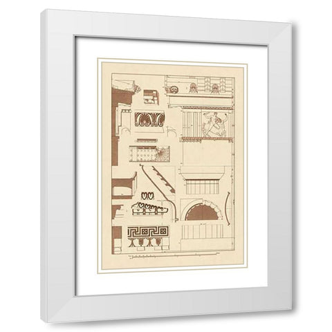 Details of Parthenon at Athens White Modern Wood Framed Art Print with Double Matting by Buhlmann, J.