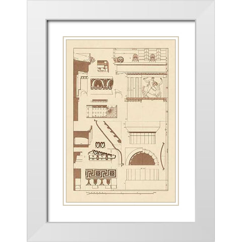 Details of Parthenon at Athens White Modern Wood Framed Art Print with Double Matting by Buhlmann, J.