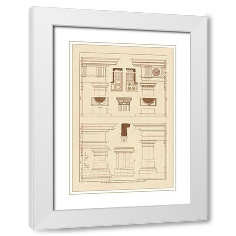 Doric, Tuscan Orders and Columns White Modern Wood Framed Art Print with Double Matting by Buhlmann, J.