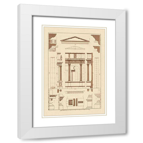 Pediment of Temple at Assisi White Modern Wood Framed Art Print with Double Matting by Buhlmann, J.