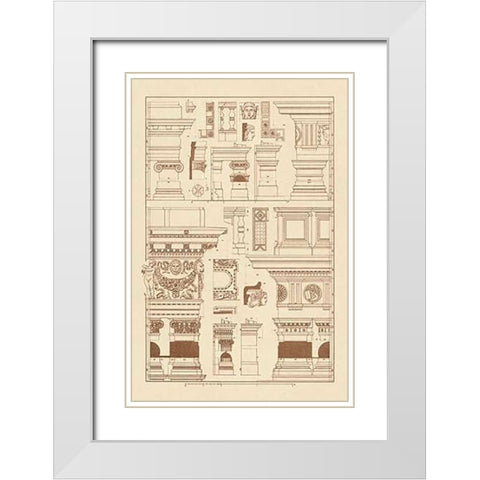 Details of Basilica at Vicenza and Library at Venice White Modern Wood Framed Art Print with Double Matting by Buhlmann, J.