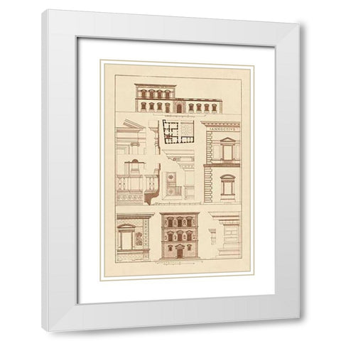 Palazzos Pandolfini and Bartolini at Florence White Modern Wood Framed Art Print with Double Matting by Buhlmann, J.