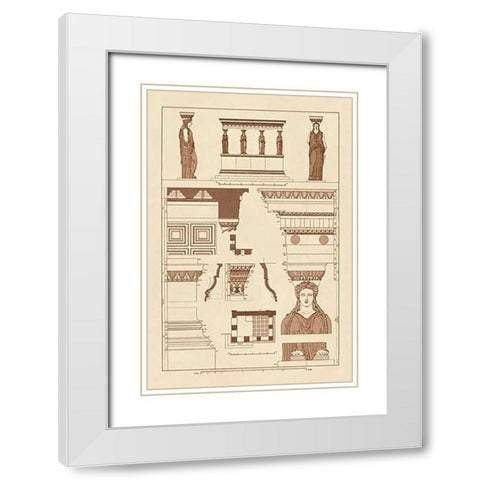 Porch of Caryatids, PolyMuseumome White Modern Wood Framed Art Print with Double Matting by Buhlmann, J.