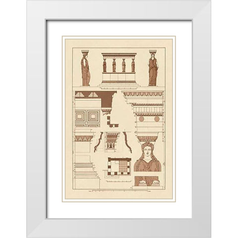 Porch of Caryatids, PolyMuseumome White Modern Wood Framed Art Print with Double Matting by Buhlmann, J.