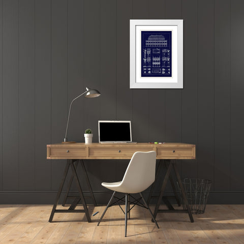 Basilica at Vicenza and Library of St. Marks at Venice (Blueprint) White Modern Wood Framed Art Print with Double Matting by Buhlmann, J.