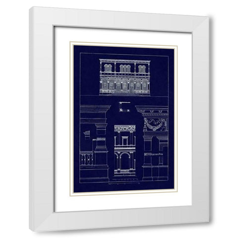 Palazzo del Consiglio at Padua, Villa Farnesia (Blueprint) White Modern Wood Framed Art Print with Double Matting by Buhlmann, J.