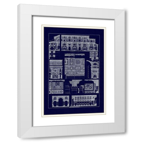 Barrel Vaults of the Renaissance (Blueprint) White Modern Wood Framed Art Print with Double Matting by Buhlmann, J.