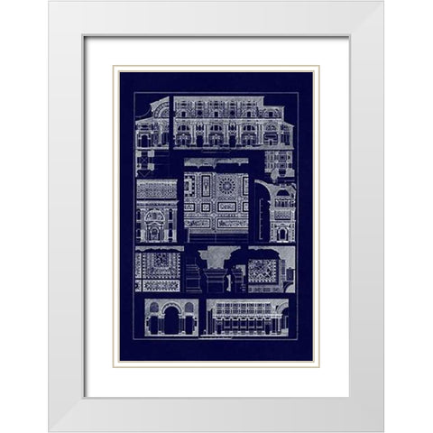 Barrel Vaults of the Renaissance (Blueprint) White Modern Wood Framed Art Print with Double Matting by Buhlmann, J.