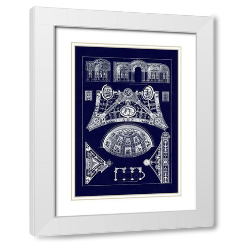 Cross Vaults of the Renaissance (Blueprint) White Modern Wood Framed Art Print with Double Matting by Buhlmann, J.