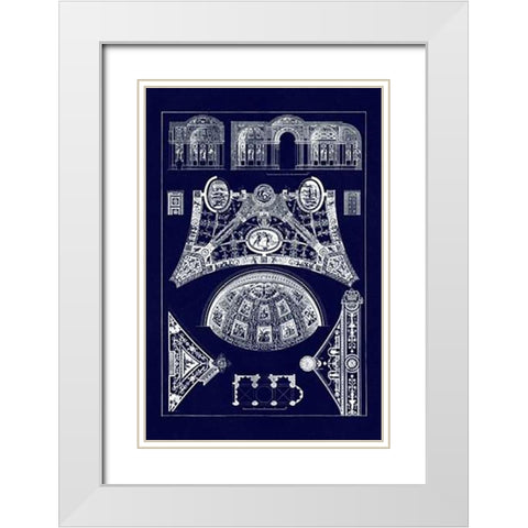 Cross Vaults of the Renaissance (Blueprint) White Modern Wood Framed Art Print with Double Matting by Buhlmann, J.