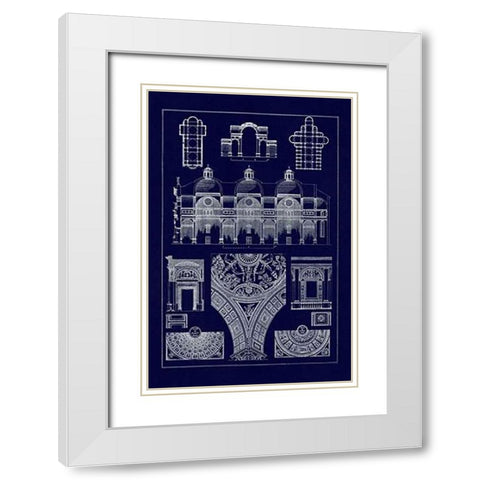 Cupola Vaulting of the Renaissance (Blueprint) White Modern Wood Framed Art Print with Double Matting by Buhlmann, J.