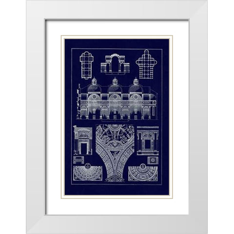 Cupola Vaulting of the Renaissance (Blueprint) White Modern Wood Framed Art Print with Double Matting by Buhlmann, J.
